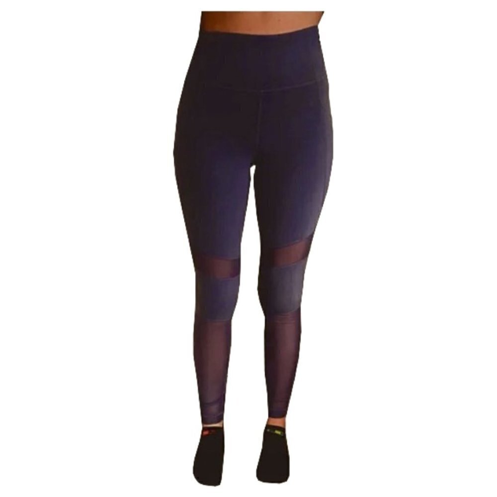 24. ATHLETA BLACK LEGGINGS WITH MESH DETAIL size small - Picture 1 of 4